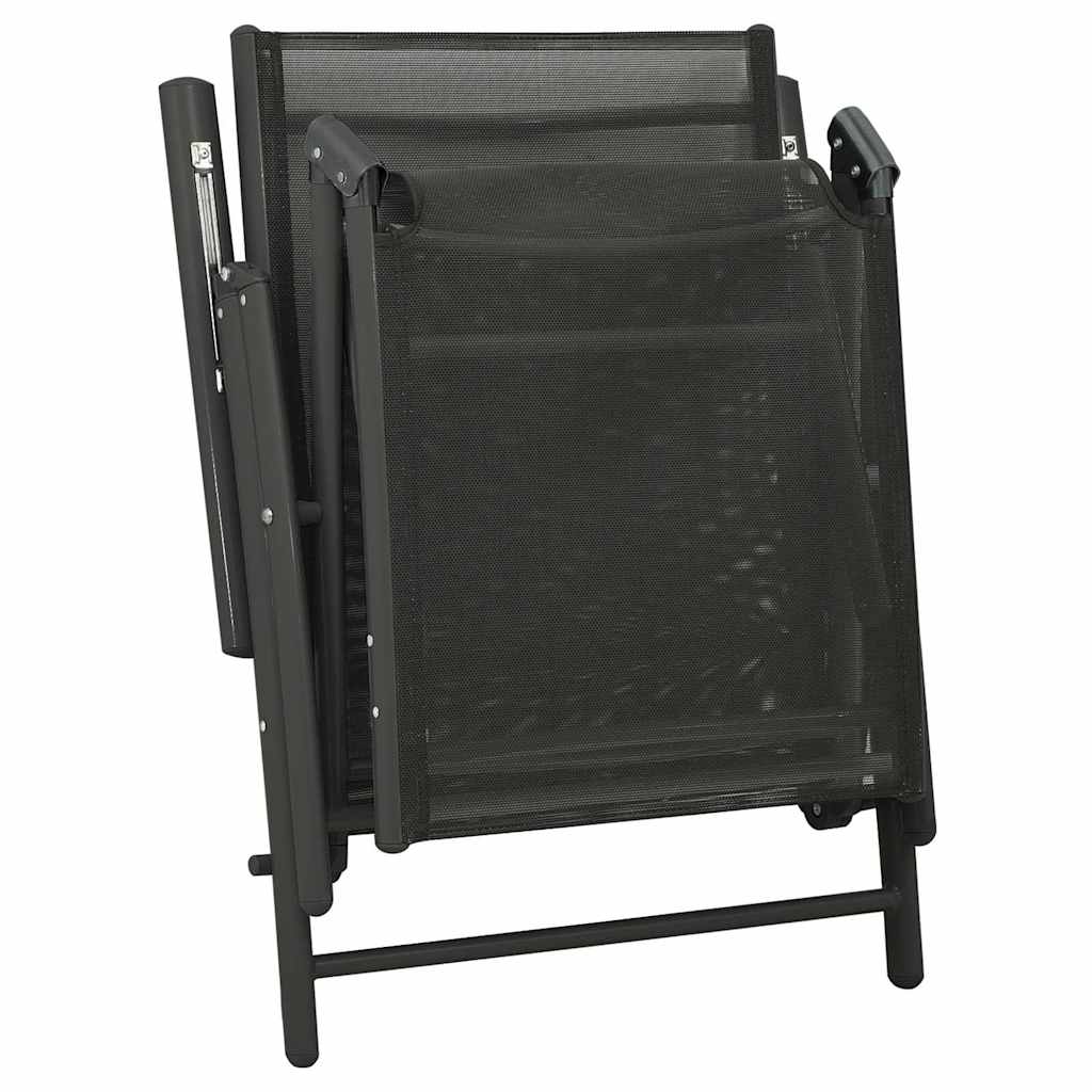 3-tlg. Garten-Lounge-Set Textilene und Aluminium Schwarz