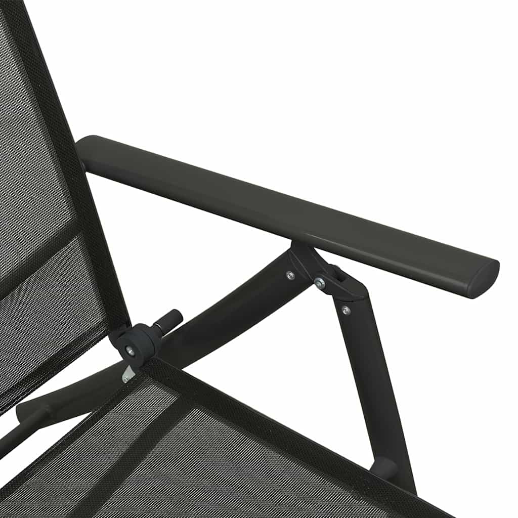 3-tlg. Garten-Lounge-Set Textilene und Aluminium Schwarz