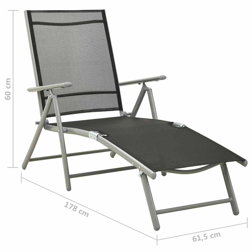 3-tlg. Garten-Lounge-Set Textilene und Aluminium Silbern