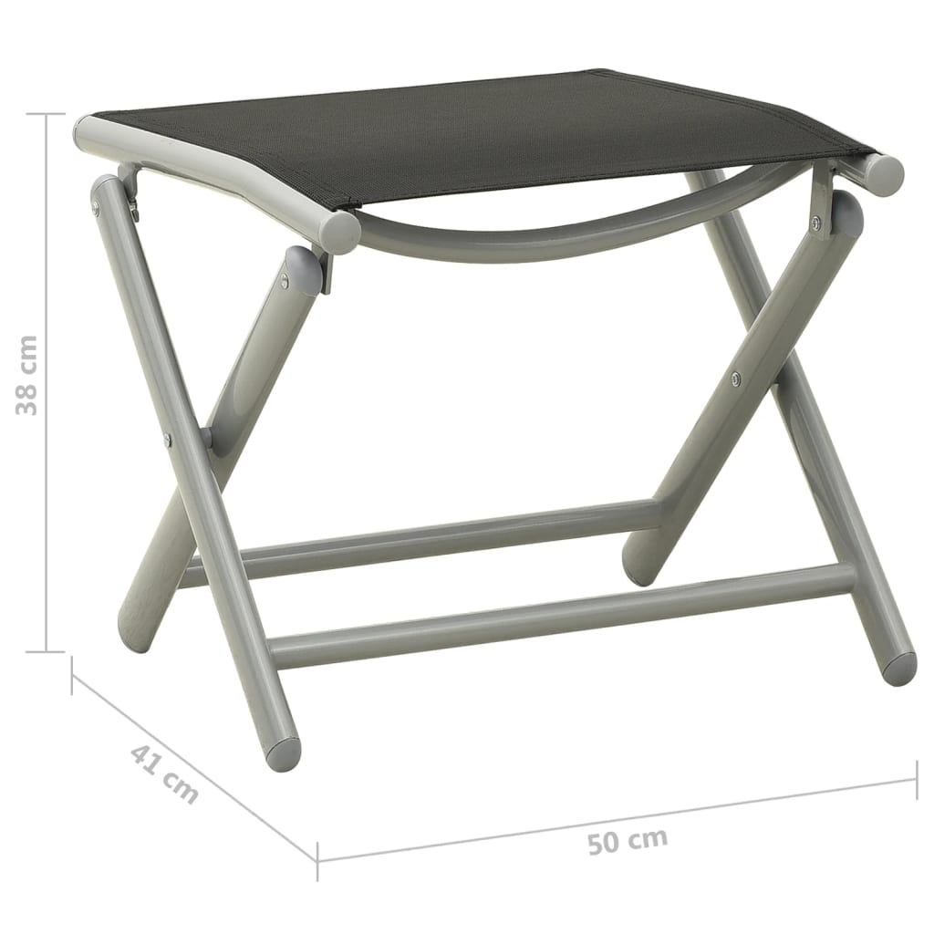 3-tlg. Garten-Lounge-Set Textilene und Aluminium Silbern