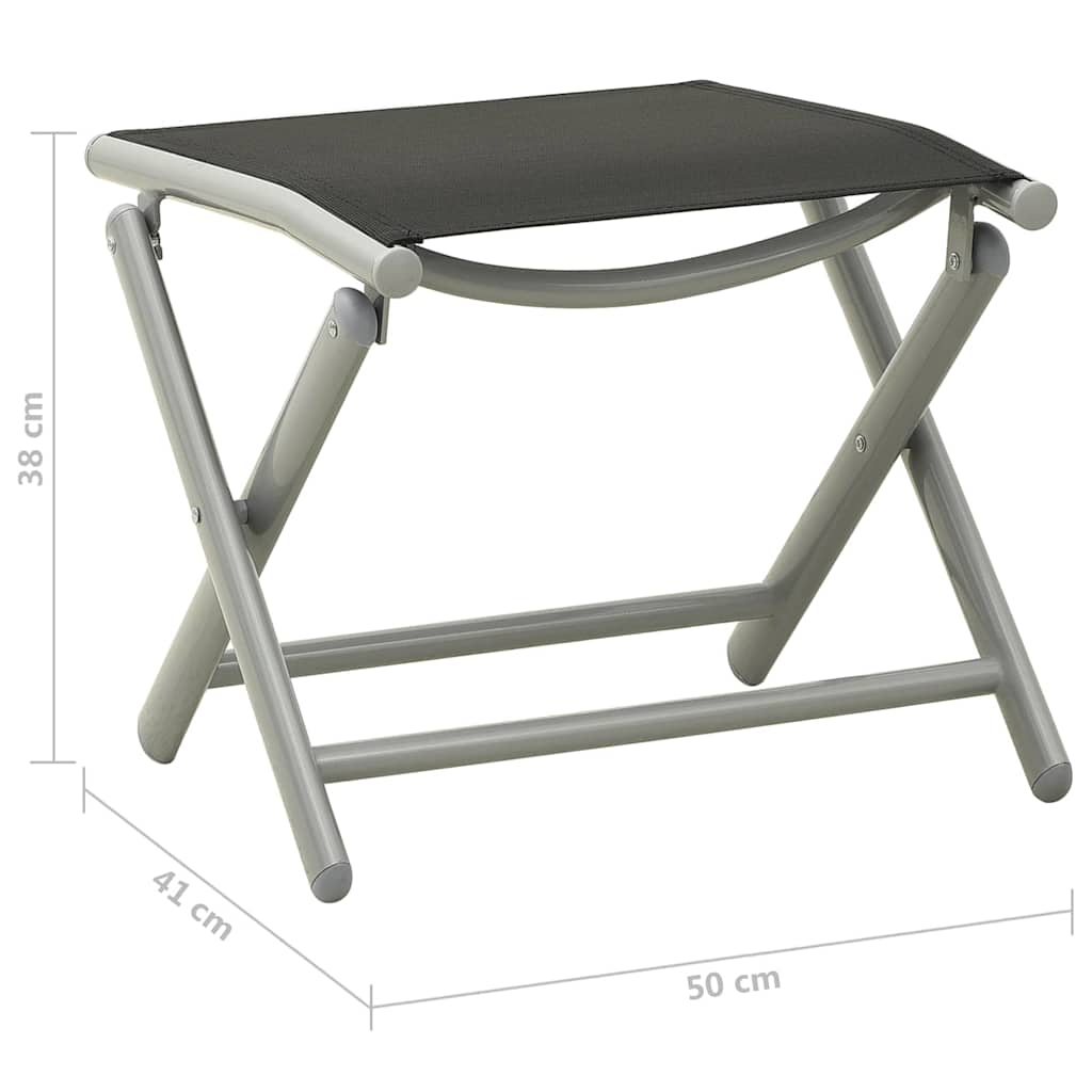 3-tlg. Garten-Lounge-Set Textilene und Aluminium Silbern
