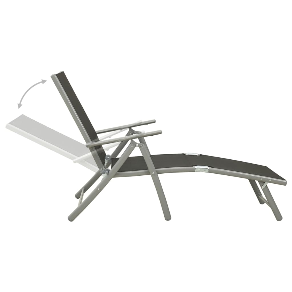 3-tlg. Garten-Lounge-Set Textilene und Aluminium Silbern