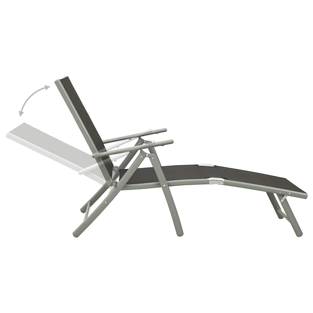 3-tlg. Garten-Lounge-Set Textilene und Aluminium Silbern
