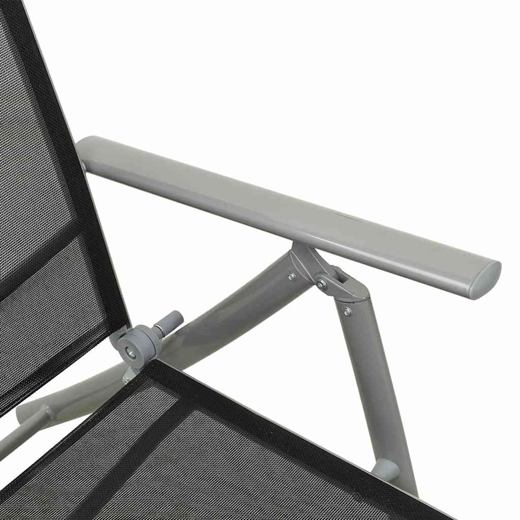 3-tlg. Garten-Lounge-Set Textilene und Aluminium Silbern