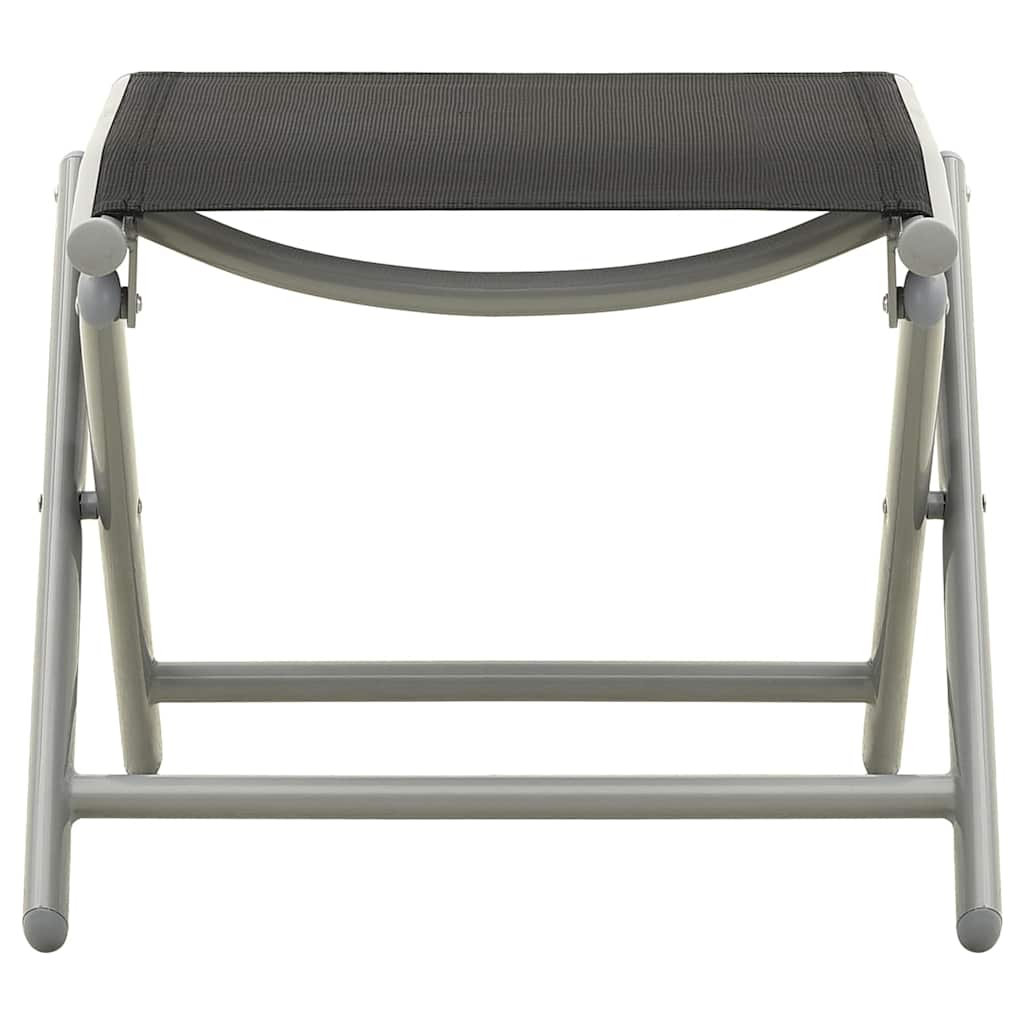 3-tlg. Garten-Lounge-Set Textilene und Aluminium Silbern