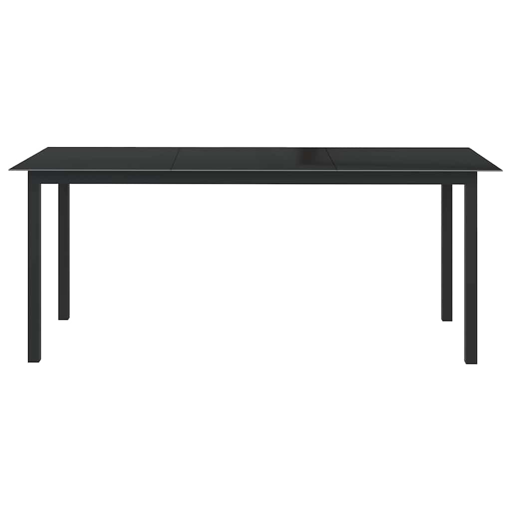 Gartentisch Schwarz 190x90x74 cm Aluminium und Glas