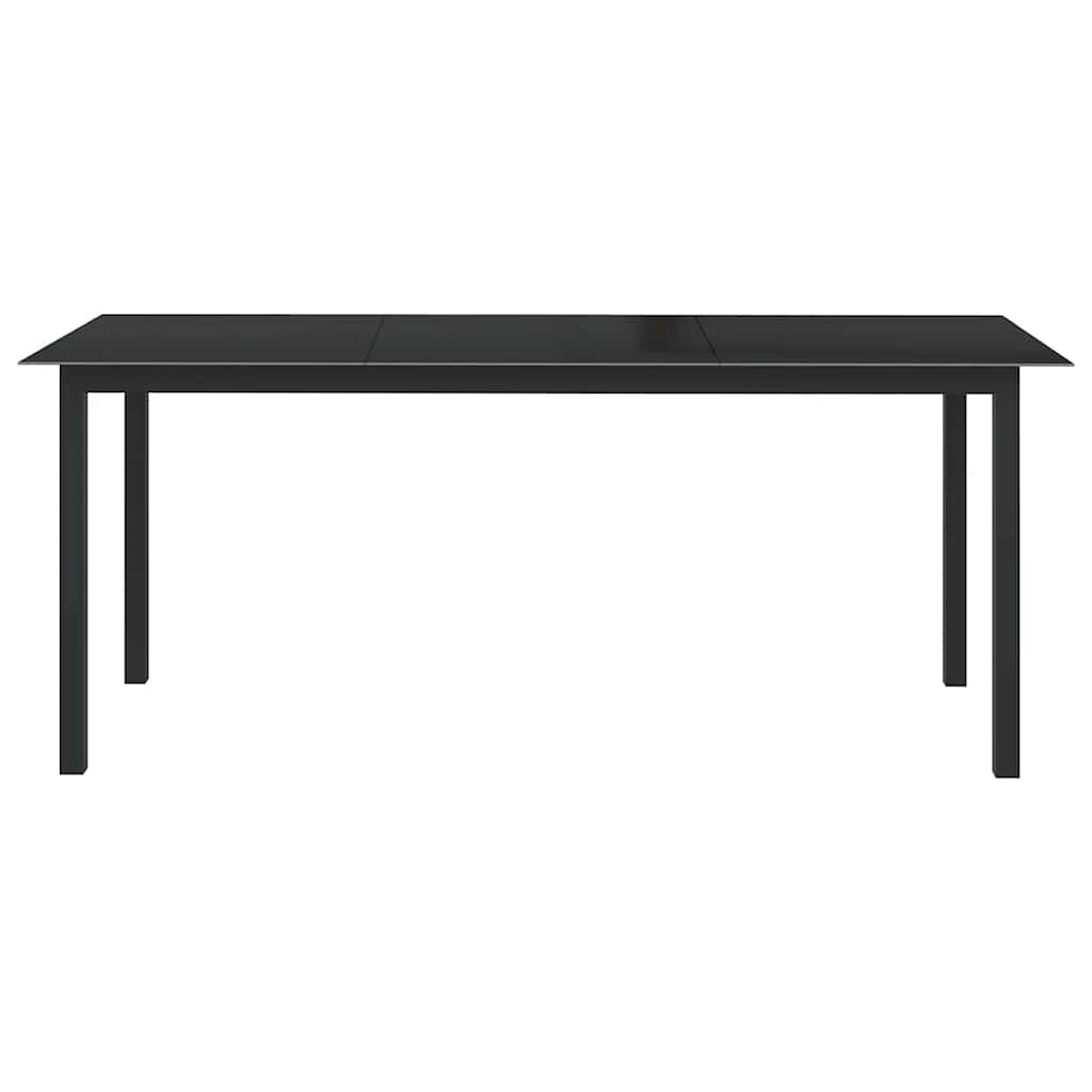 Gartentisch Schwarz 190x90x74 cm Aluminium und Glas