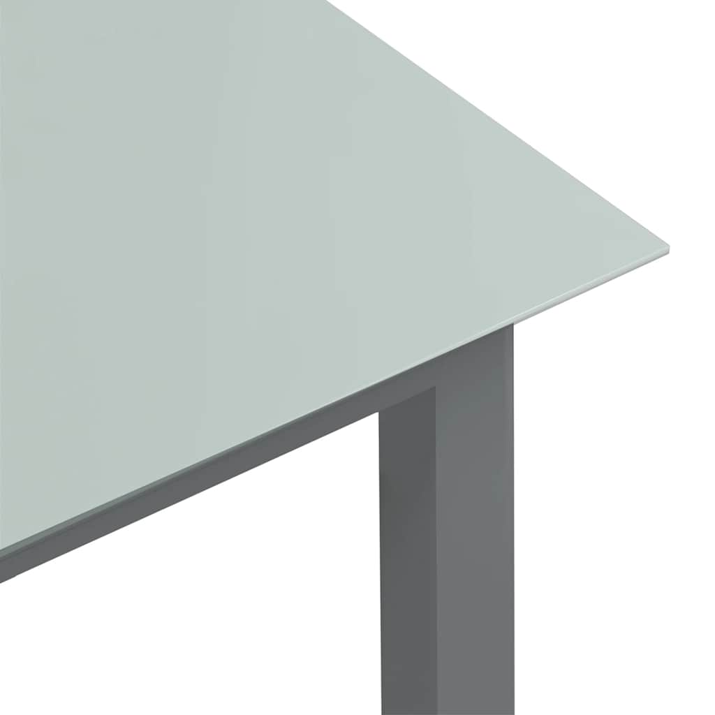 Gartentisch Hellgrau 150x90x74 cm Aluminium und Glas