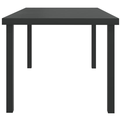 Gartentisch Schwarz 140x90x74 cm Aluminium und WPC