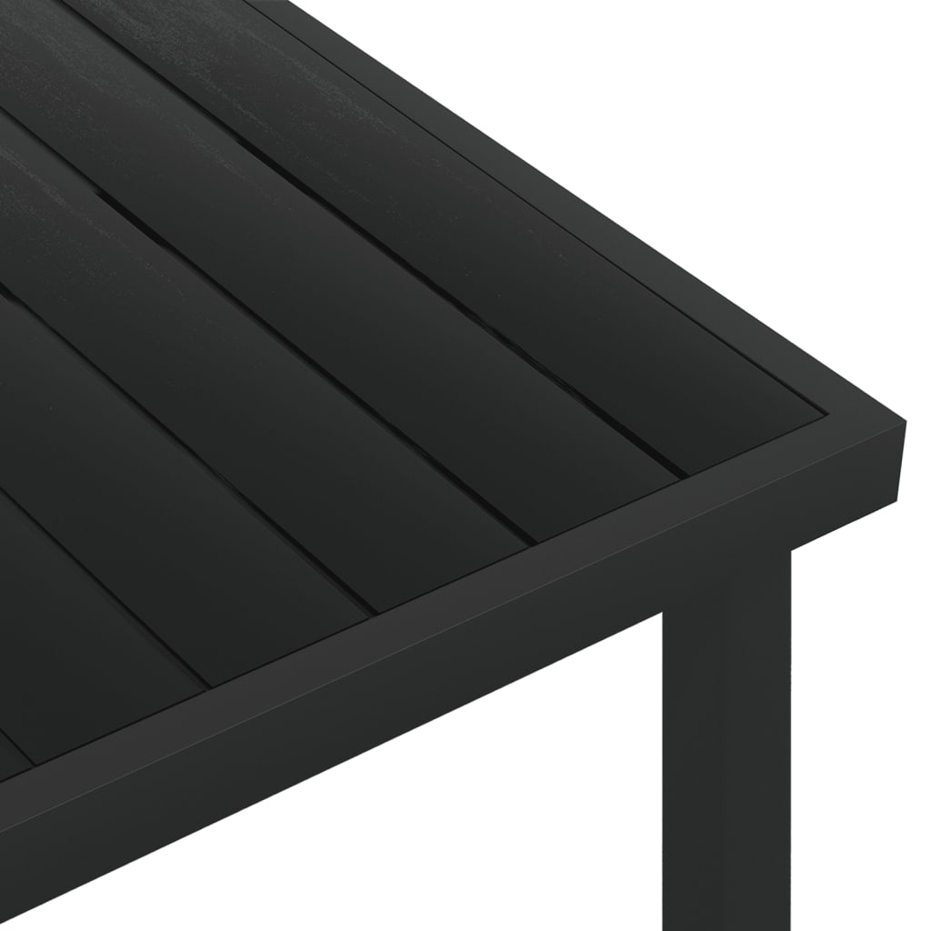 Gartentisch Schwarz 140x90x74 cm Aluminium und WPC