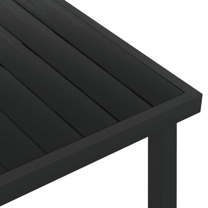 Gartentisch Schwarz 140x90x74 cm Aluminium und WPC