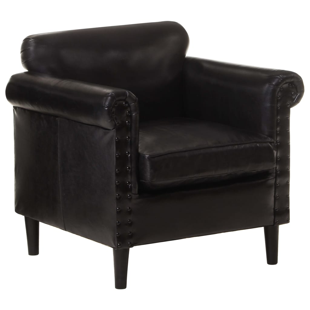 Sessel Schwarz Echtleder