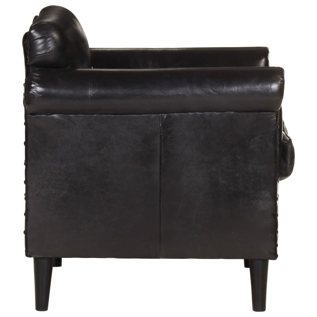 Sessel Schwarz Echtleder