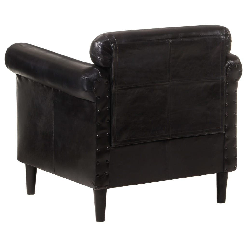 Sessel Schwarz Echtleder
