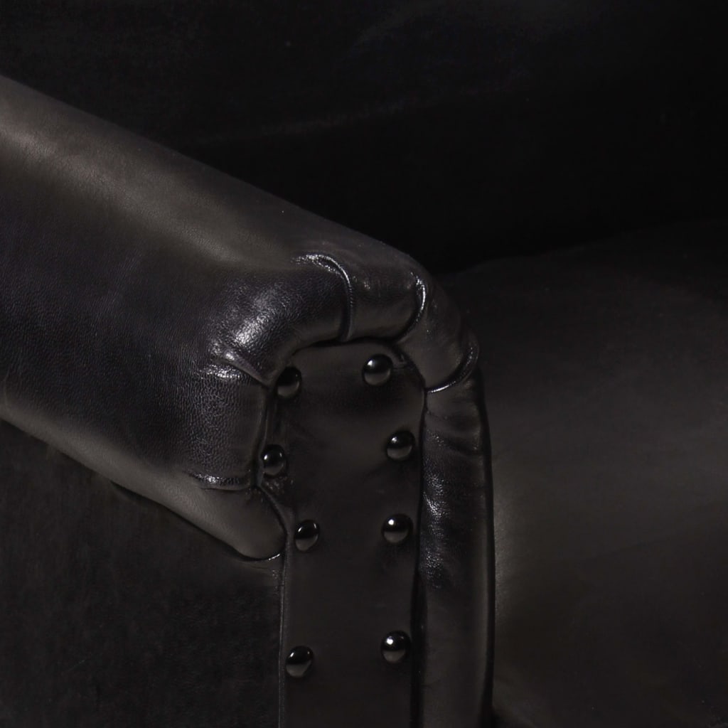 Sessel Schwarz Echtleder