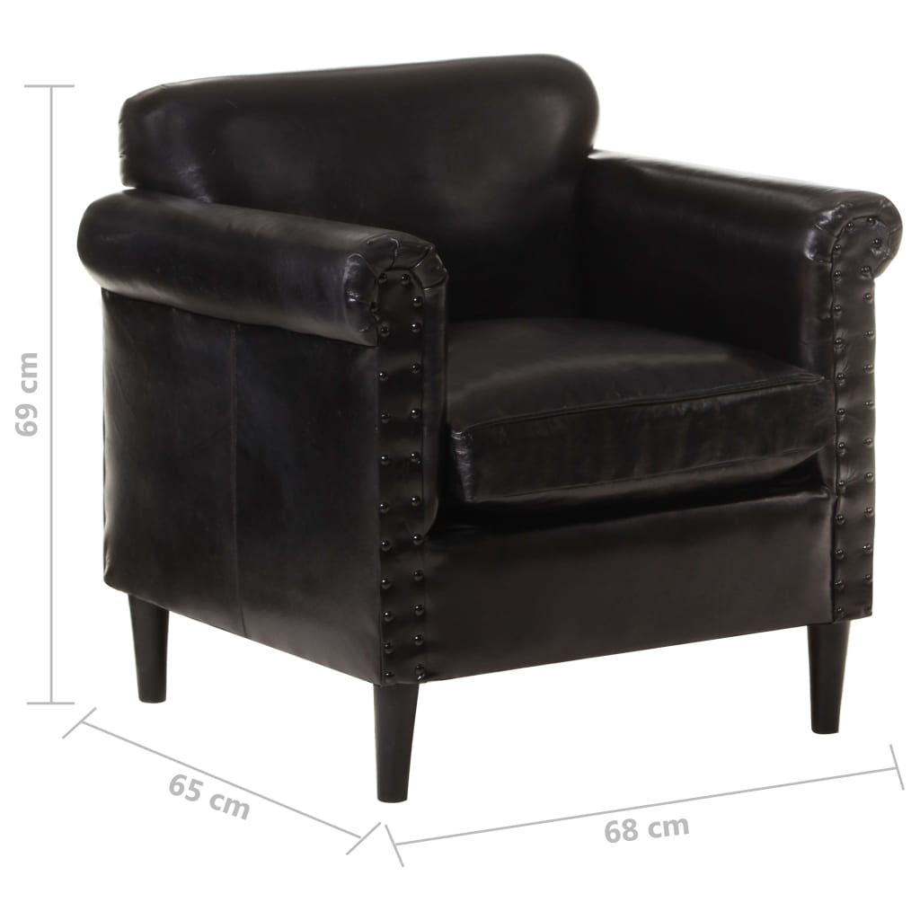 Sessel Schwarz Echtleder
