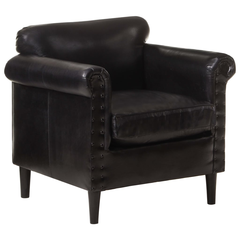 Sessel Schwarz Echtleder