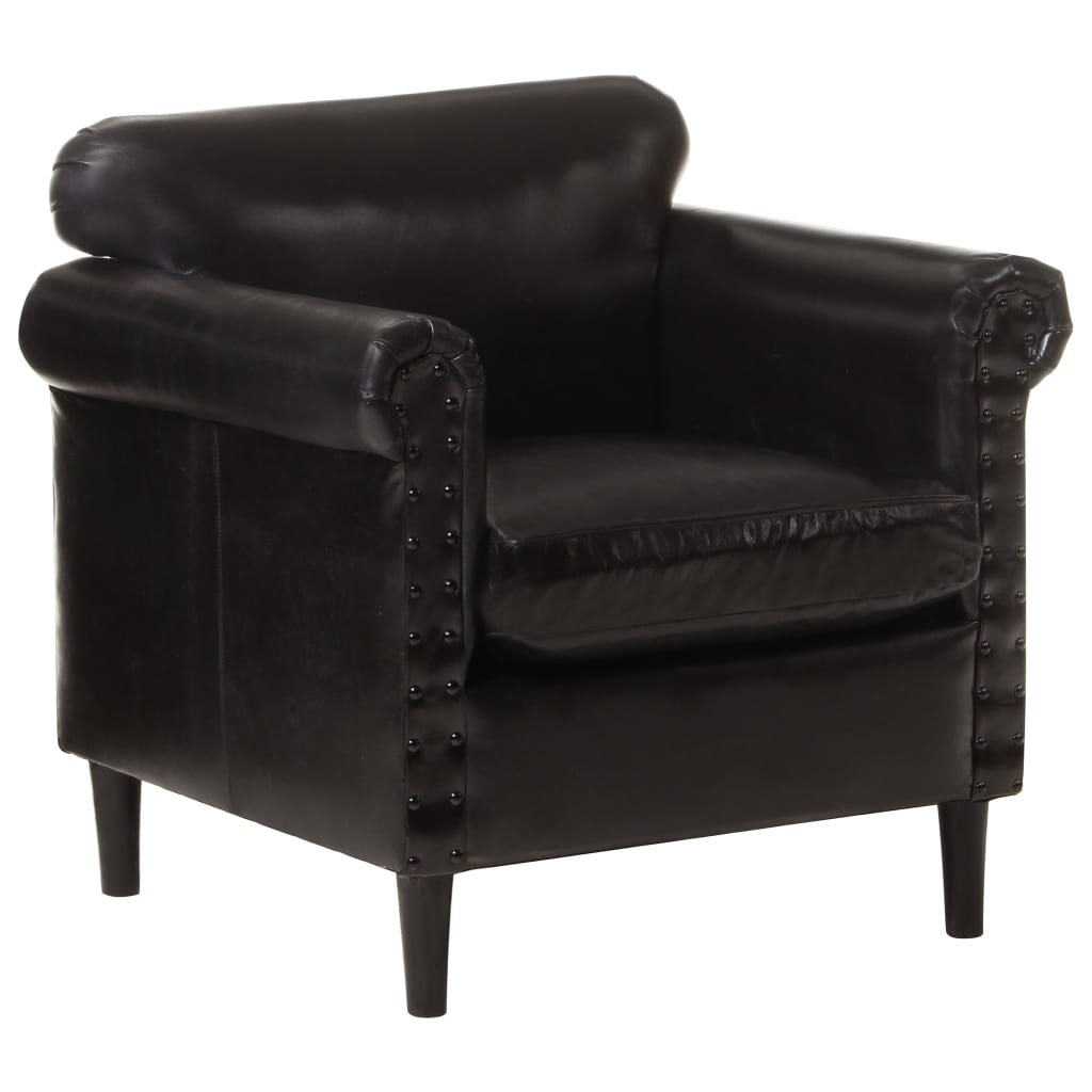 Sessel Schwarz Echtleder
