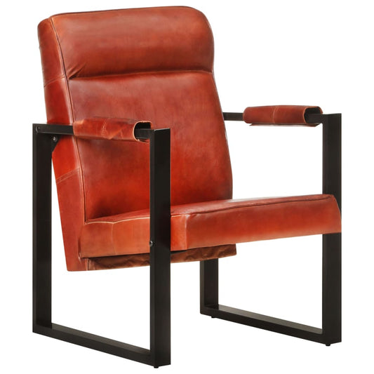 Sessel 60x75x90 cm Dunkelbraun Echtes Ziegenleder