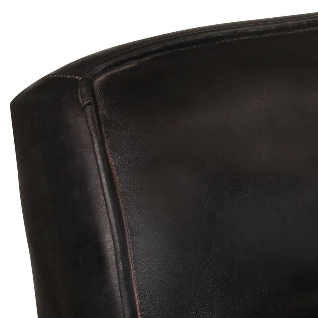 Sessel 60x75x90 cm Schwarz Echtes Ziegenleder
