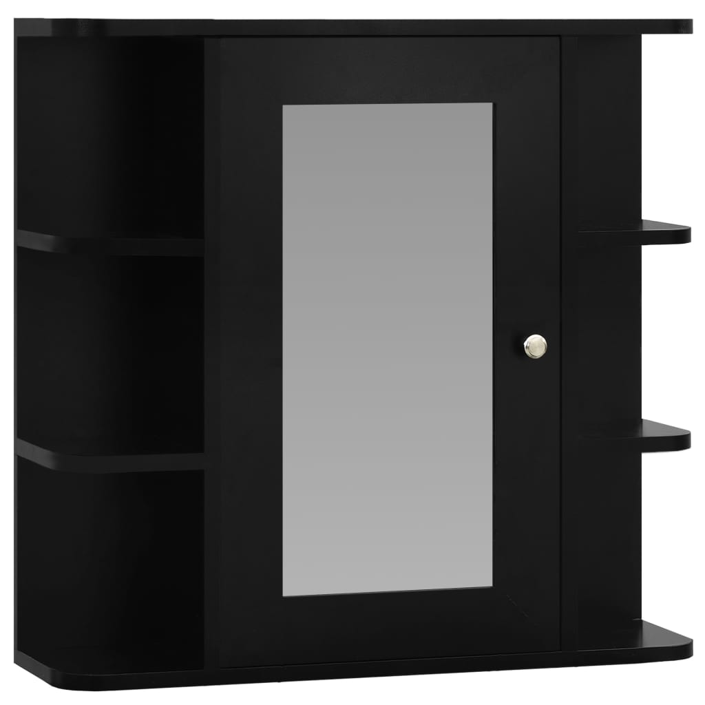 Bad-Spiegelschrank Schwarz 66x17x63 cm MDF