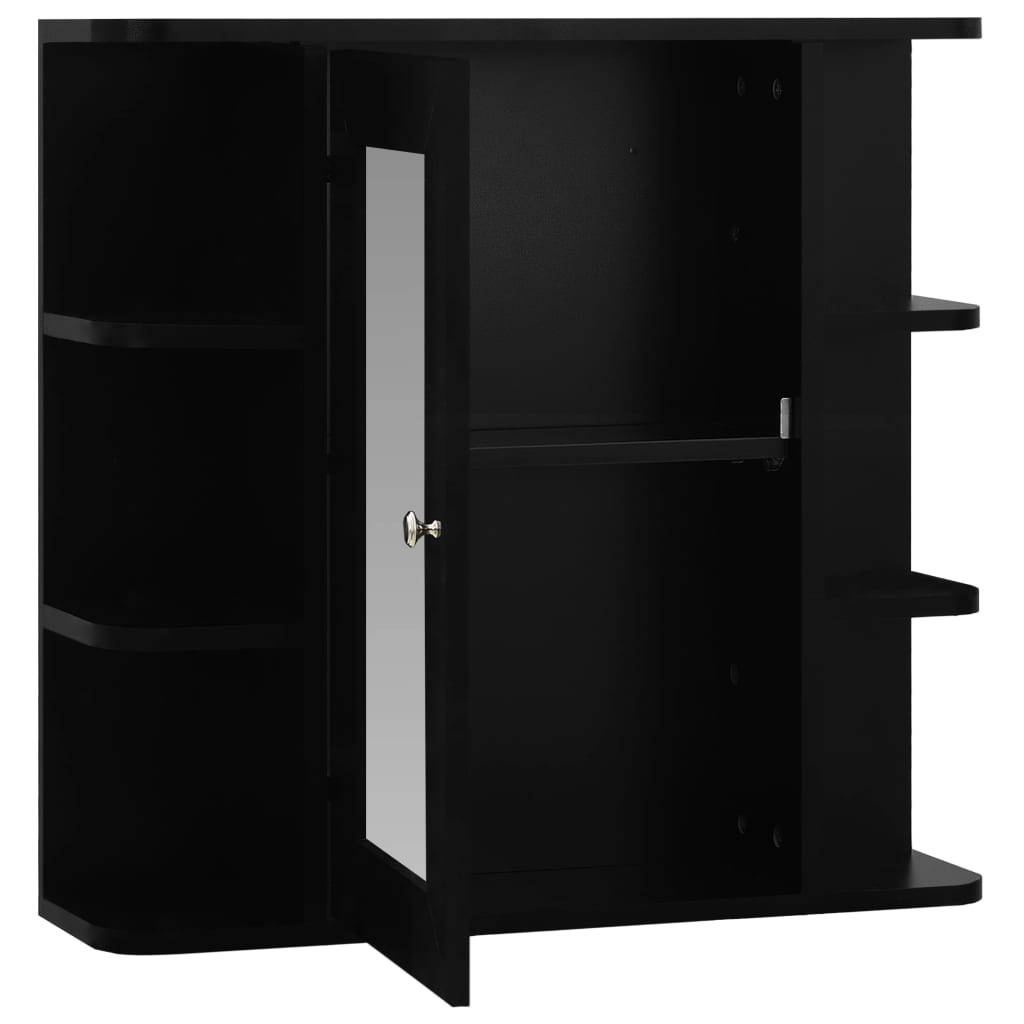 Bad-Spiegelschrank Schwarz 66x17x63 cm MDF