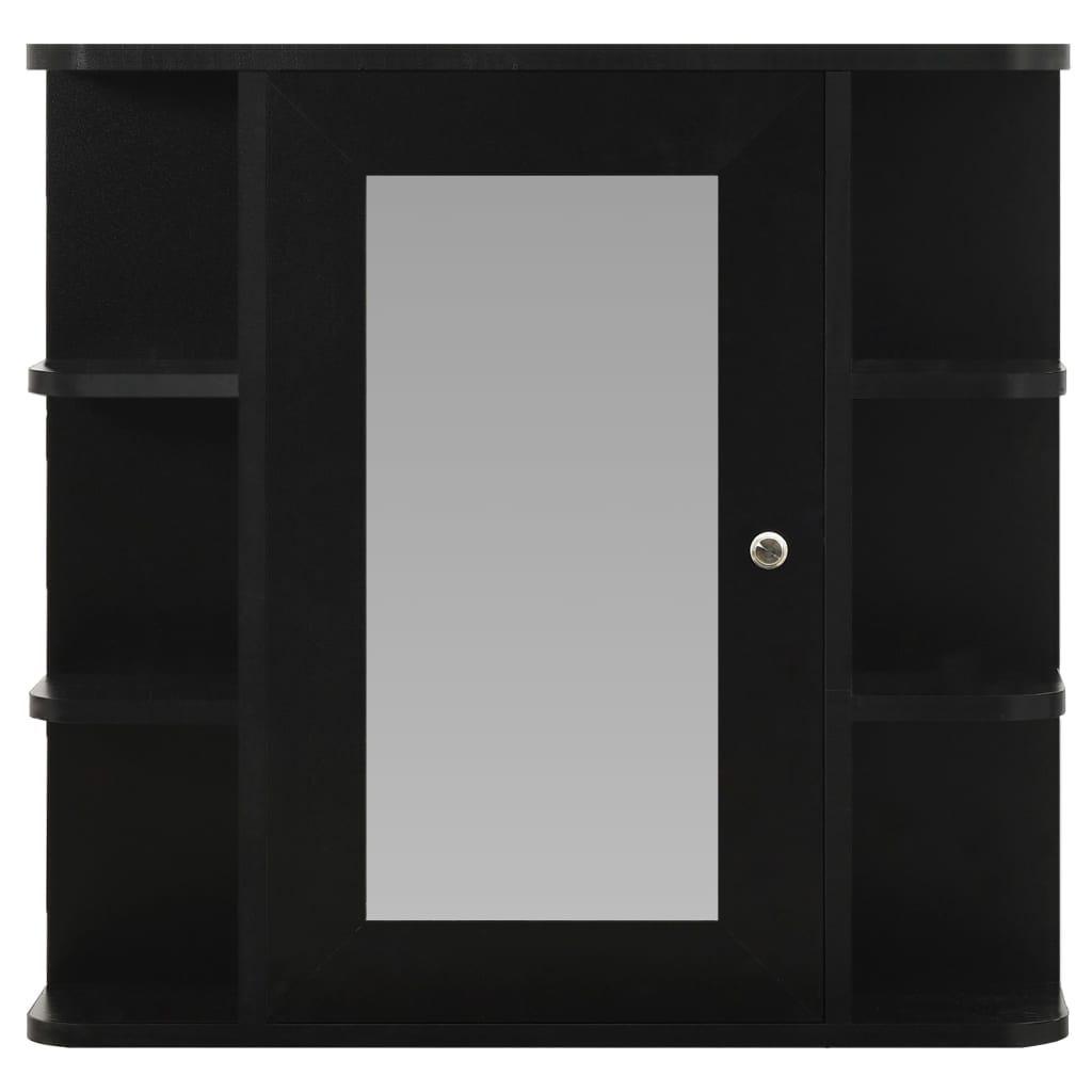 Bad-Spiegelschrank Schwarz 66x17x63 cm MDF