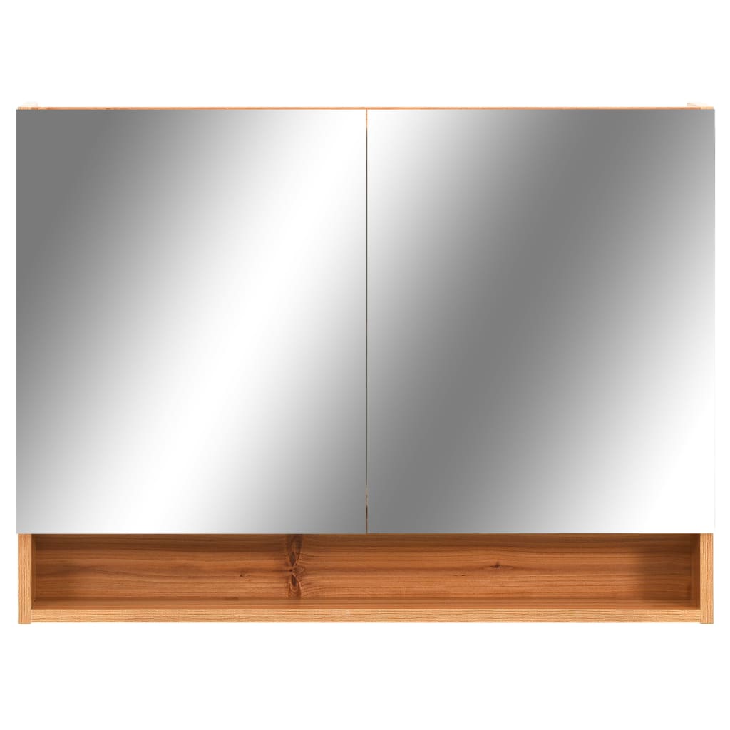 LED mirror cabinet for the bathroom oak 80x15x60 cm MDF