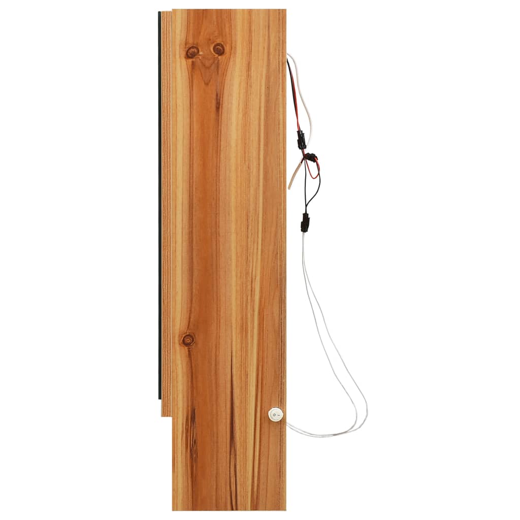 LED mirror cabinet for the bathroom oak 80x15x60 cm MDF