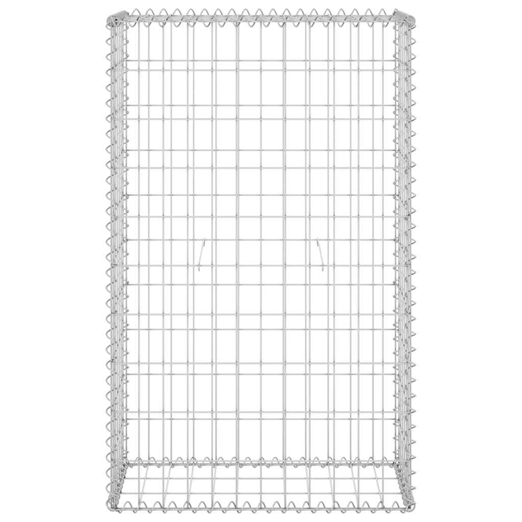 Gabionenwand mit Abdeckung Verzinkter Stahl 60x30x100 cm