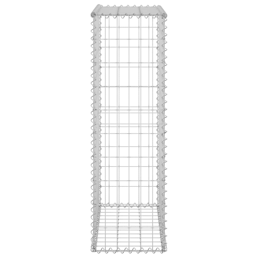 Gabionenwand mit Abdeckung Verzinkter Stahl 60x30x100 cm