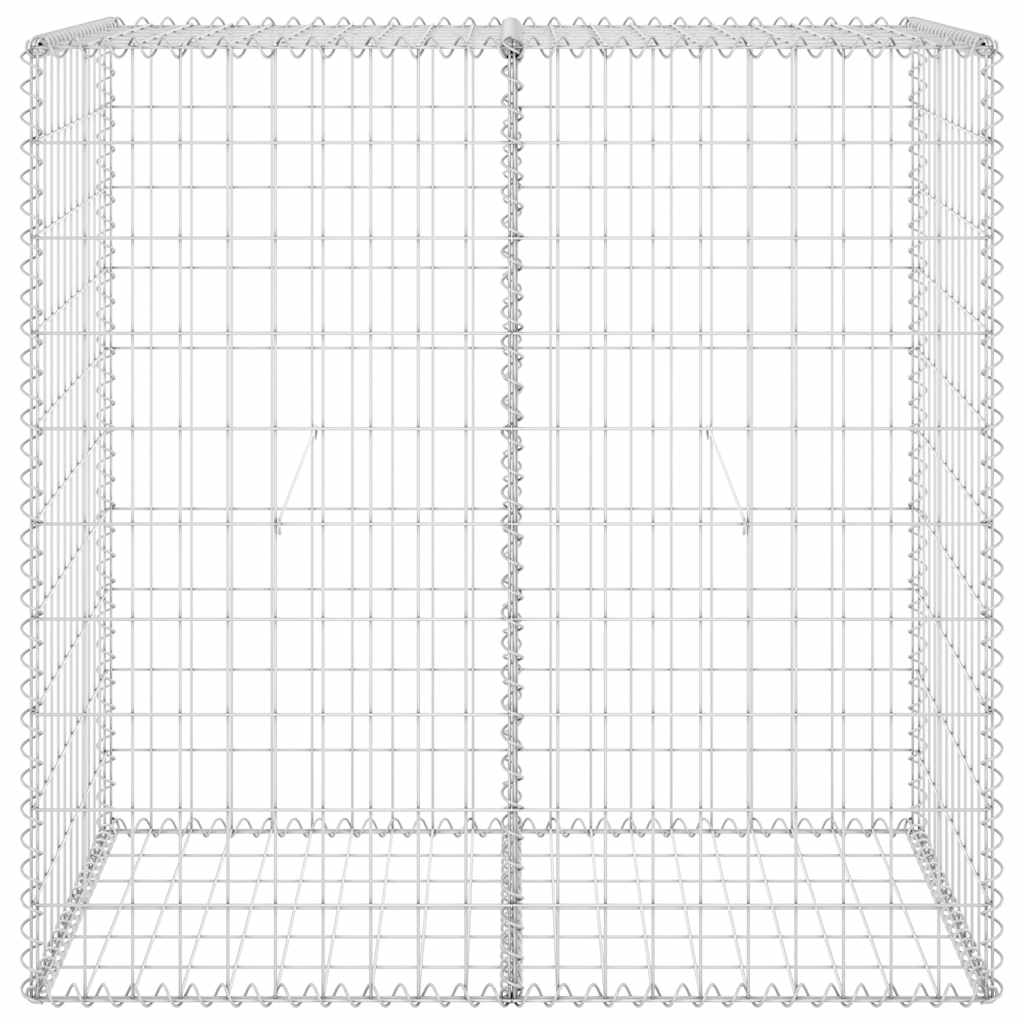 Gabionenwand mit Abdeckung Verzinkter Stahl 100x60x100 cm
