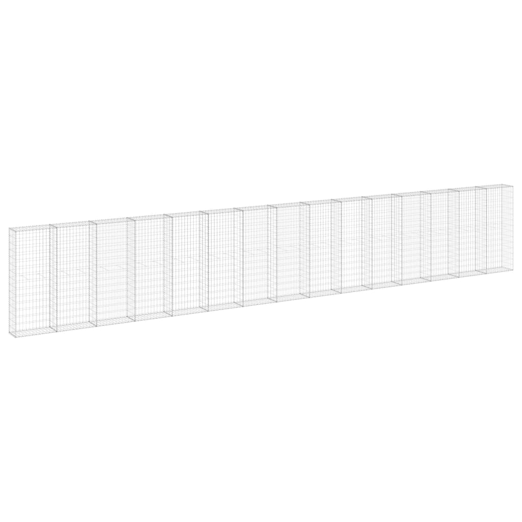 Gabionenwand mit Abdeckung Verzinkter Stahl 900x30x150 cm
