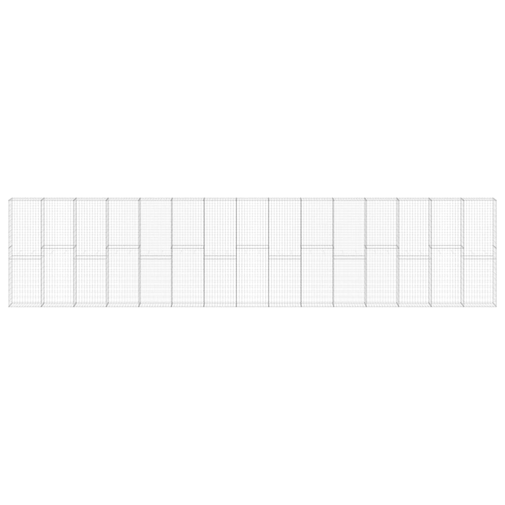 Gabionenwand mit Abdeckung Verzinkter Stahl 900x30x200 cm
