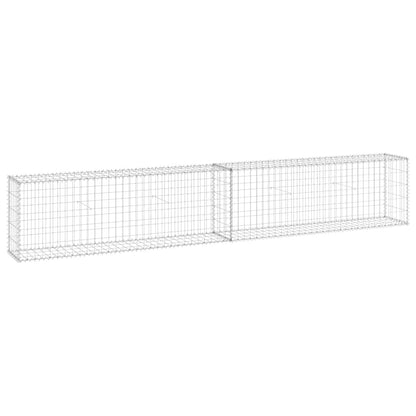 Gabionenwand mit Abdeckung Verzinkter Stahl 300x30x50 cm