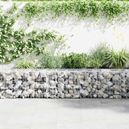 Gabionenwand mit Abdeckung Verzinkter Stahl 300x30x50 cm