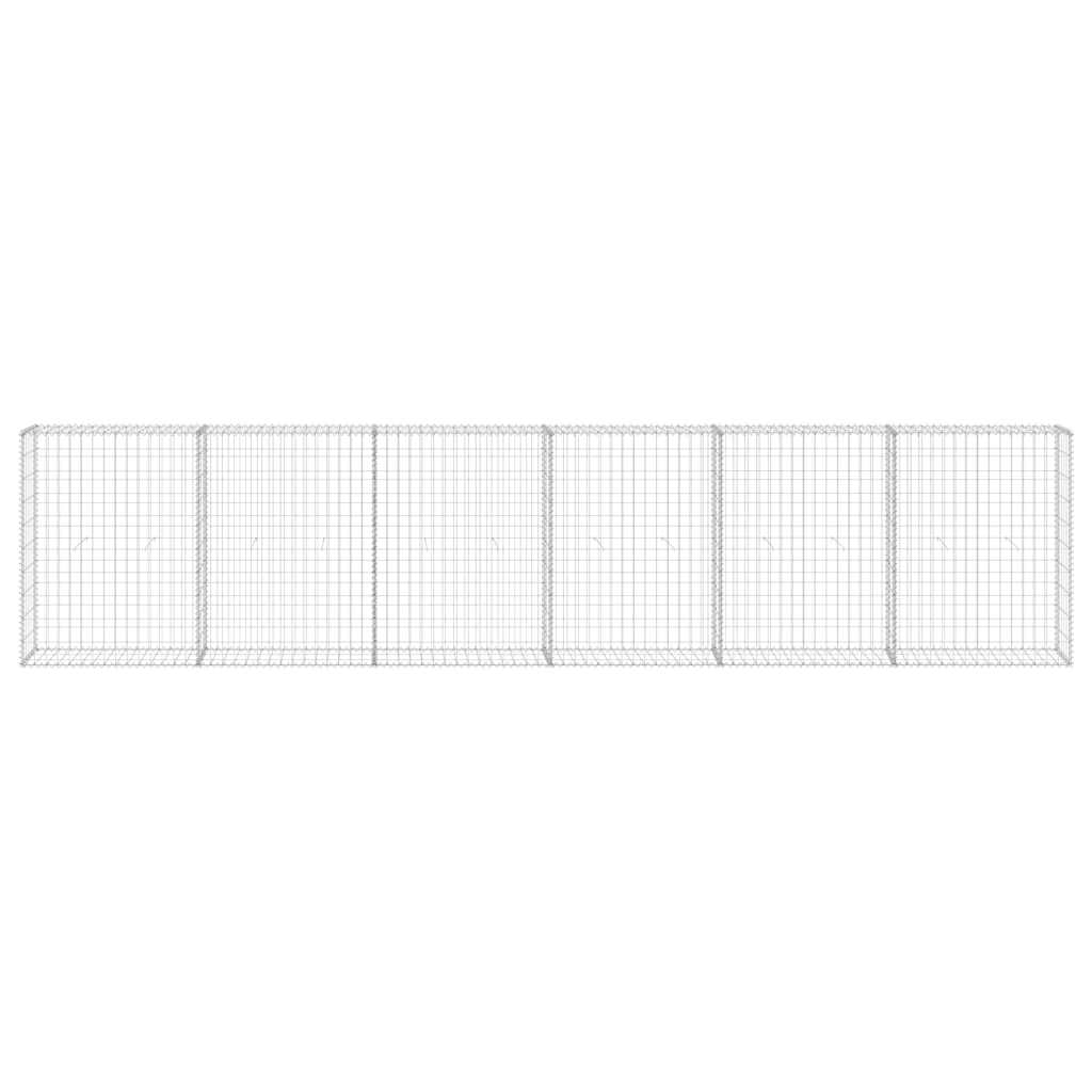 Gabionenwand mit Abdeckung Verzinkter Stahl 300x30x100 cm