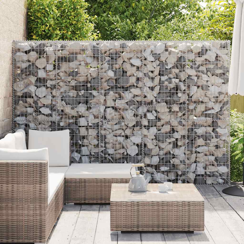 Gabionenwand mit Abdeckung Verzinkter Stahl 300x30x200 cm