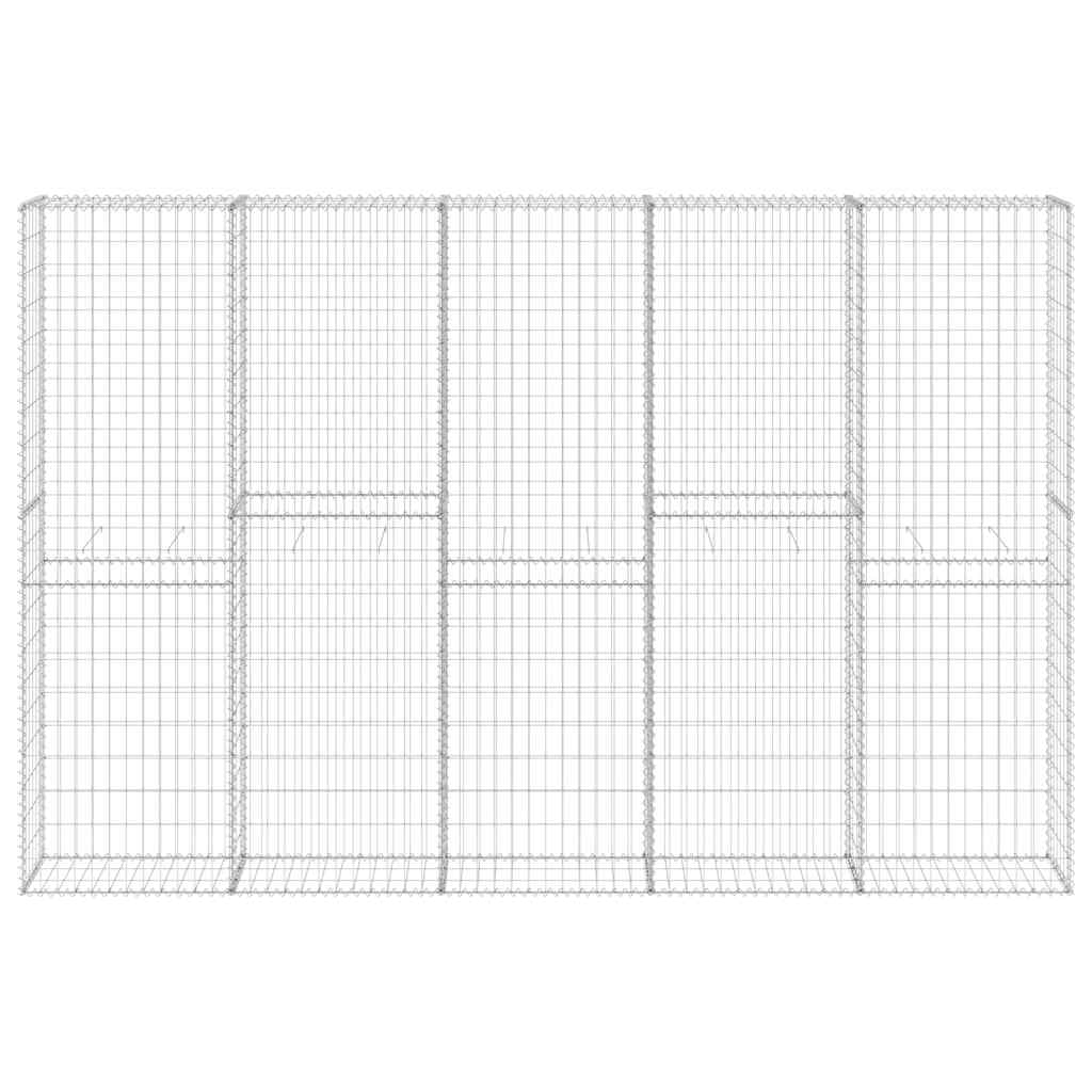 Gabionenwand mit Abdeckung Verzinkter Stahl 300x30x200 cm