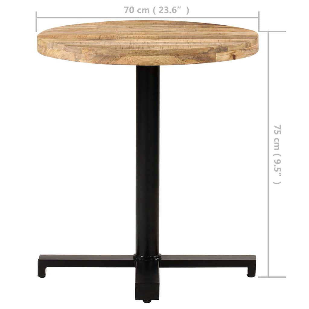 Bistrotisch Rund Ø70x75 cm Raues Mangoholz