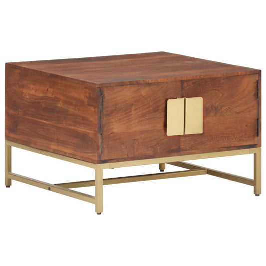 Table basse en bois d'acacia massif marron miel 67x67x45 cm