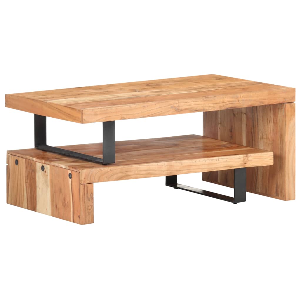2-piece coffee table set made of solid acacia wood