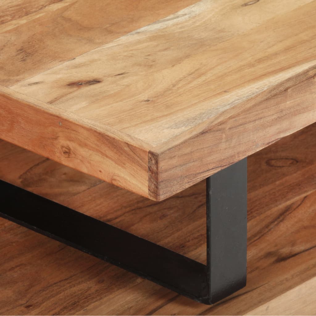 2-piece coffee table set made of solid acacia wood