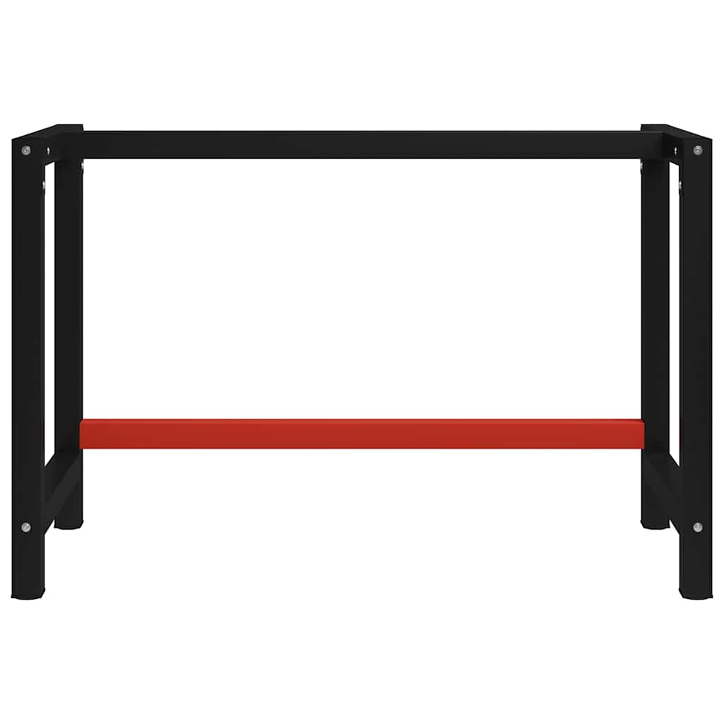 Werkbankgestell Metall 120x57x79 cm Schwarz und Rot