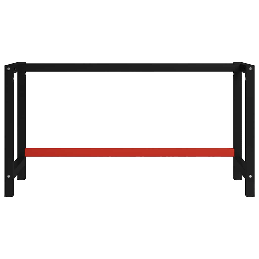 Werkbankgestell Metall 150x57x79 cm Schwarz und Rot