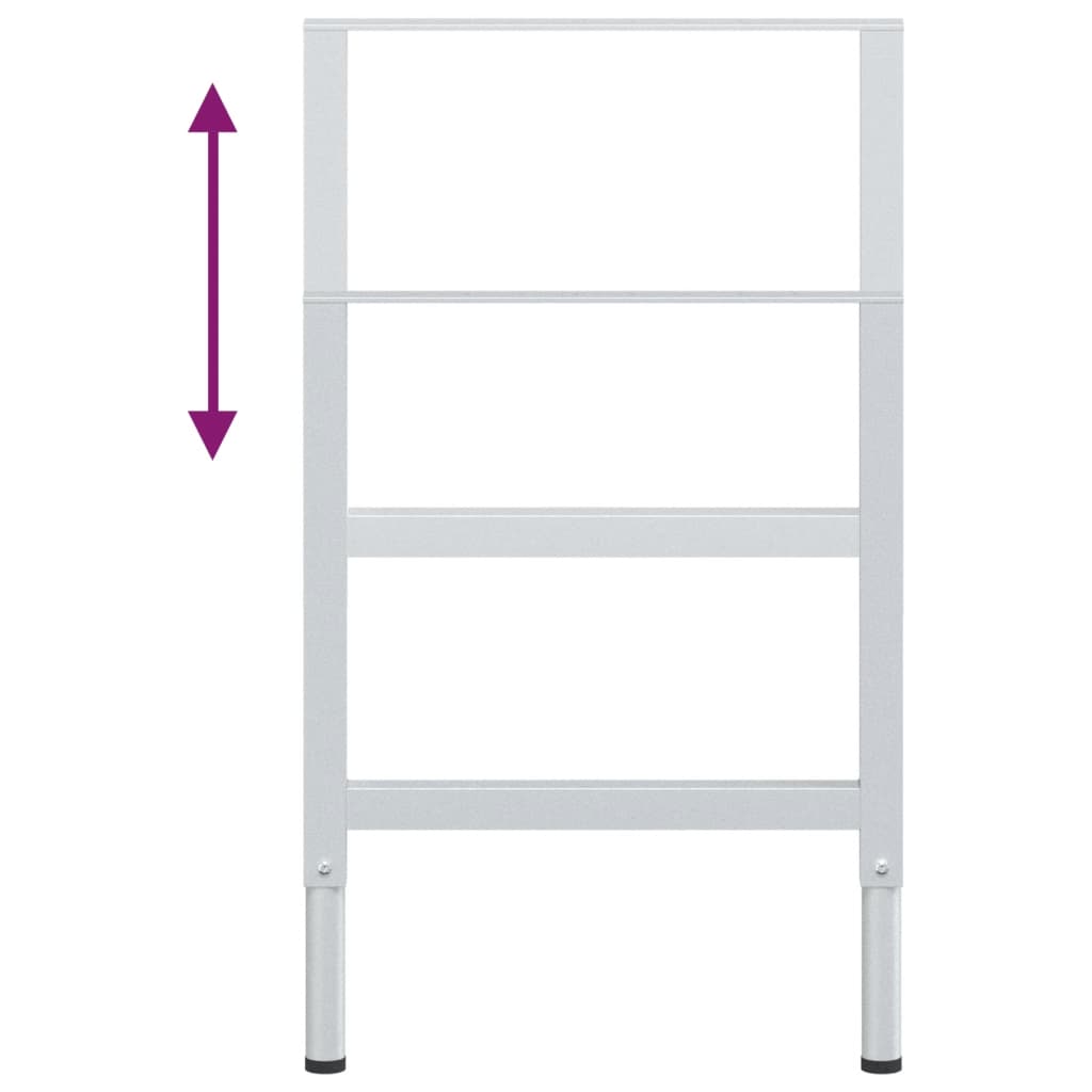 Werkbankgestell Verstellbar 2 Stk. Metall 55x(69-95,5) cm Grau