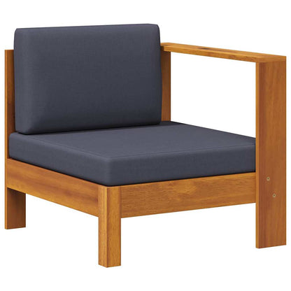 Mittelsofa mit 1 Armlehne Dunkelgrau Massivholz Akazie