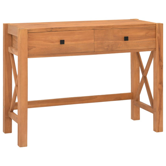 Bureau avec 2 tiroirs 100x40x75 cm en bois de teck