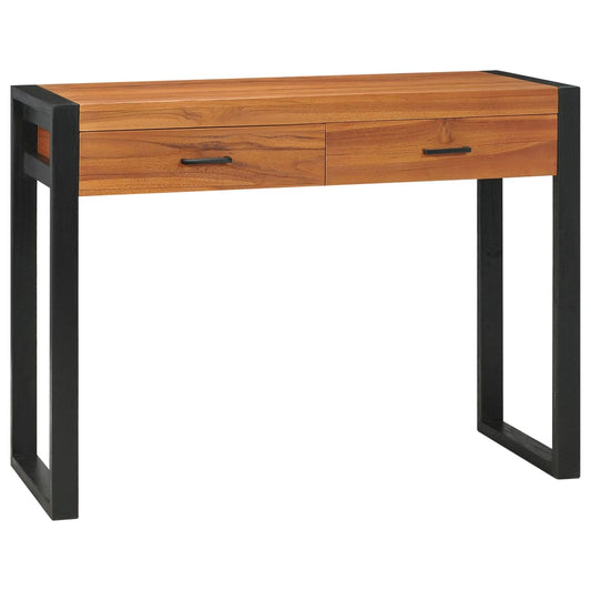 Bureau avec 2 tiroirs 100x40x75 cm en bois de teck