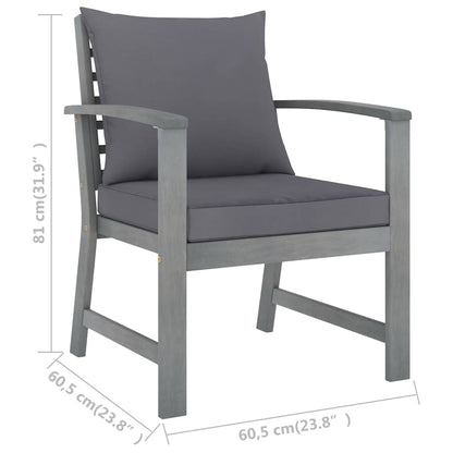 4-tlg. Garten-Lounge-Set mit Auflagen Massivholz Akazie